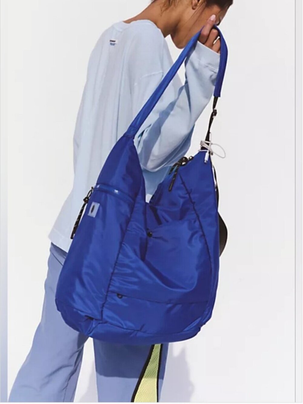 Free People NWT Movement No Time Zones Carryall Large Shoulder Bag Blue